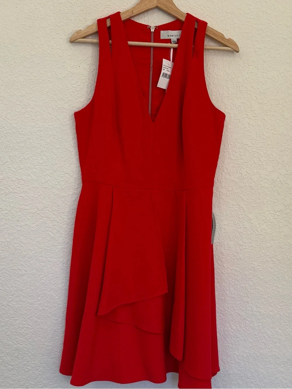 Adelyn Rae‎ | Nordstrom NWT Red Fit & Flare Dress | Side Pockets | Large - Picture 2 of 12